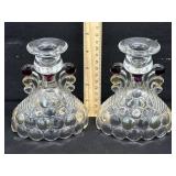 Vintage Westmoreland Thouand Eye Candle Holders