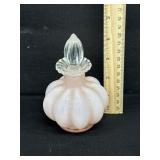 Vintage Fenton Pink Melon Perfume Bottle 4 3/4'