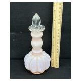 Vintage Fenton Pink Melon Perfume Bottle 7 1/4