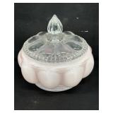 Vintage Fenton Pink Melon Powder Jar