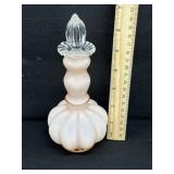 Vintage Fenton Pink Melon Perfume Bottle 7 1/4