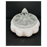 Vintage Fenton Pink Melon Vanity Jar