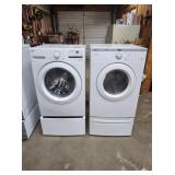 LG Tromm Front Load Washer & Dryer W. Pedestals