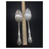2 Sterling Chateau Rose Serving Spoons 1940's