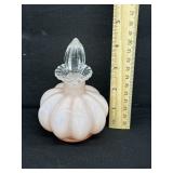 Vintage Fenton Pink Melon Perfume Bottle 4 3/4'