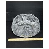 Vintage Amerian Brilliant Crystal Bowl Hobstar