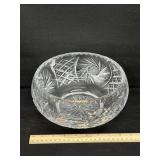 Vintage Heavy Cut Lead Crystal Pinwheel Bowl