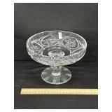 Vintage Cut Crystal Pedestal Compote Star
