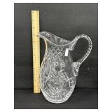 Vintage Crystal Etched Water Iced Tea Pitcher 9'