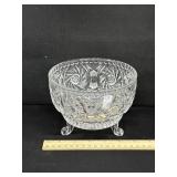 Vintage Pinwheel Crystal 3 Footed Bowl