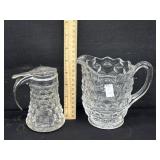 2 Vintage Fostoria Syrup and Milk Pitcher