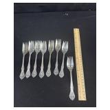 8 Sterling Silver Gorham King Edward Salad Forks