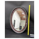 Turn of the Century Wood Framed Oval Mirror