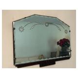 Antique Etched Glass Mirror