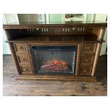 Wooden Electric Fireplace TV Stand Cabinet