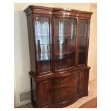 Vintage Bow Front Mahogany China Cabinet