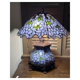 Vintage 21' Blue Tiffany Style Table Lamp