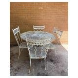 White Patio Table With 4 Chairs