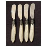Vintage Inox Italy Mother of Pearl Butter Knives