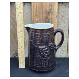 Antique Brown Salt Glaze Stoneware Pitcher
