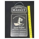 Wooden Witches Market Sign