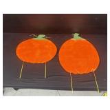 2 Vintage Orange Yard Art Pumpkins