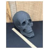 Black Textured Round Studded Skull