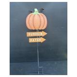 Vintage Metal Pumpkin Patch Yard Art Sign