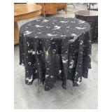 66" Round Black Tablecloth Witches & Cats