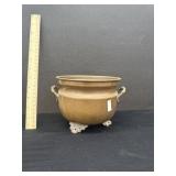 Vintage Footed Brass Planter Decorative Feet