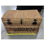 Vintage Large Wicker Storage Trunk Metal Latches