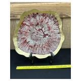 Vintage Glass Metallic Gold Rim Centerpiece Bowl