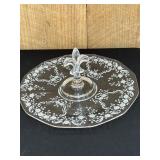 Vintage Fostoria Chintz Serving Tray Center Handle