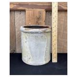 Antique Salt Glaze Crock W/ Rolled Rim