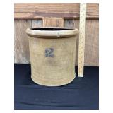 Antique 2 Gallon Salt Glazed Stoneware Crock