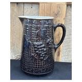 Antique Brown Salt Glaze Stoneware Pitcher