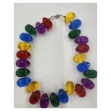 Vintage Chunky Lucite Necklace Multicolor