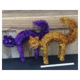 2 Decorative Standing Halloween Cats