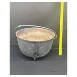 Antique Iron Cauldron W/ Handle