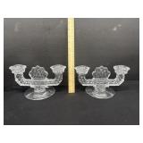 2 Vintage Fostoria Double Candlestick Holder
