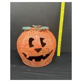 Vintage Hammered Medium Metal Jack-O-Lantern