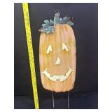 Vintage Metal Yard Art Jack-O-Lantern
