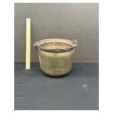 Antique Heavy Brass Iron Handle Cooking Pot