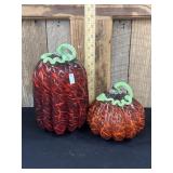 Large & Small Art Glass Gourd Pumpkins