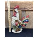 Majolica Style Glazed Ceramic Rooster Figurine