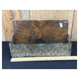 Vintage Wall Oranizer W/ Tin Punch Front