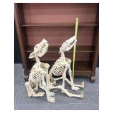 2 Vintage Skeleton Halloween Wolves
