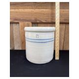 Antique No. 2 Blue Ring Glazed Stoneware Crock