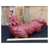 Large Vintage Red Rooster Sculpture