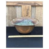 Antique Hanging Copper Planter Basket 13"
